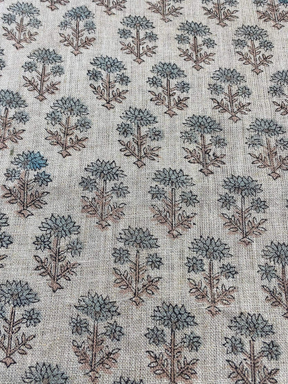 58" inches Hand Block Printed Linen Fabric , Home Decor Best Linen Fabric for decor, pillows ,upholstery, curtain Fabric , Room  decor