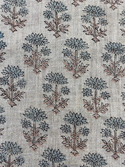 58" inches Hand Block Printed Linen Fabric , Home Decor Best Linen Fabric for decor, pillows ,upholstery, curtain Fabric , Room  decor