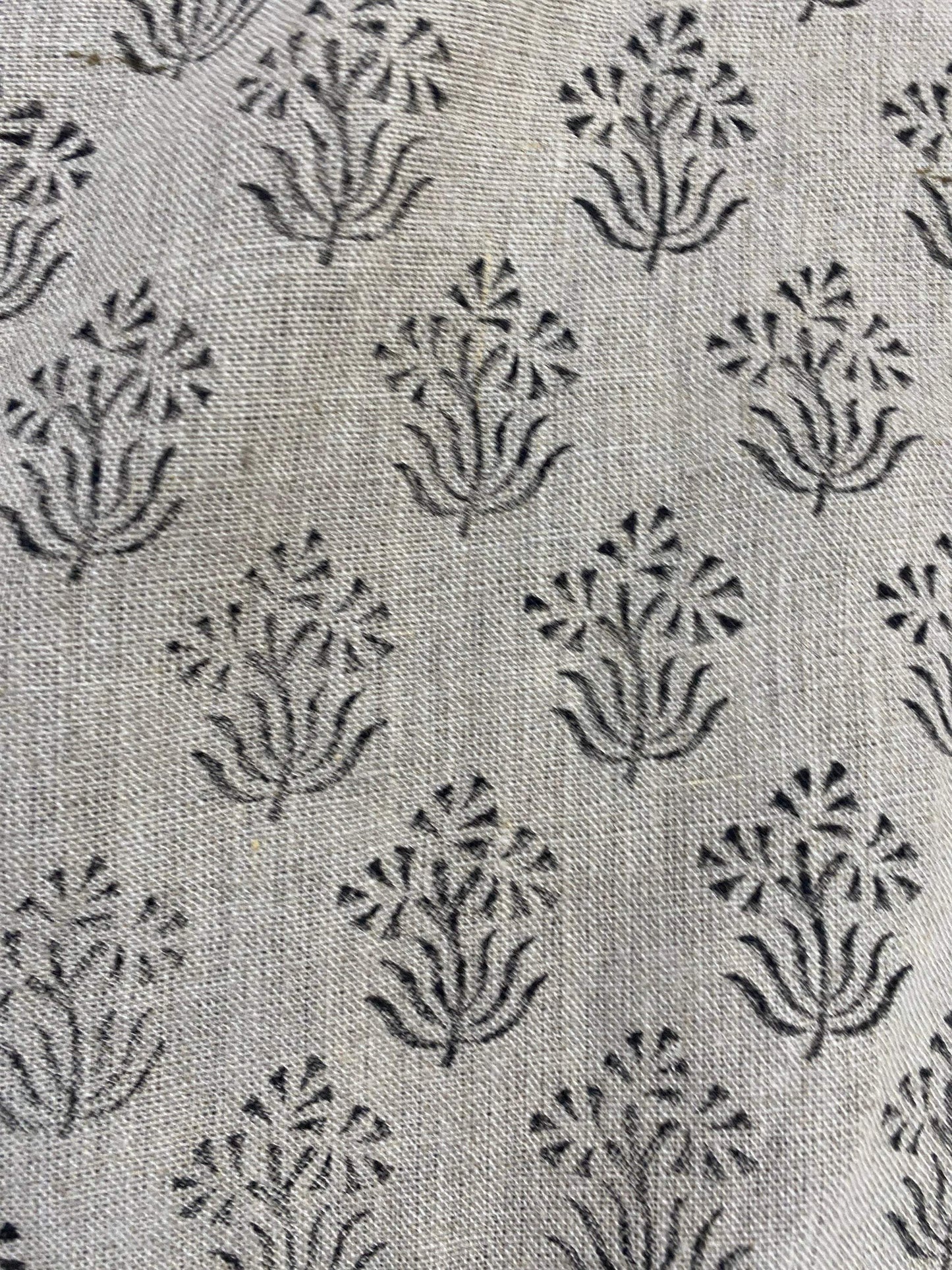 58" inches Hand Block Printed Linen Fabric , Home Decor Best Linen Fabric for decor, pillows ,upholstery, curtain