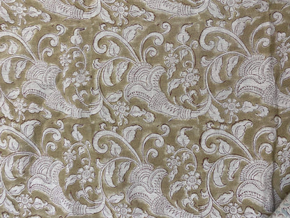 58" inches Hand Block Printed Linen Fabric , Home Decor Best Linen Fabric for decor, pillows ,upholstery, curtain - Maple Village Lane