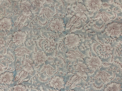 58" inches Hand Block Printed Linen Fabric , Home Decor Best Linen Fabric for decor, pillows ,upholstery, curtain - Maple Village Lane