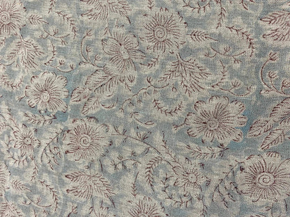 58" inches Hand Block Printed Linen Fabric , Home Decor Best Linen Fabric for decor, pillows ,upholstery, curtain - Maple Village Lane