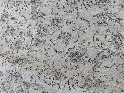 58" inches Hand Block Printed Linen Fabric , Home Decor Best Linen Fabric for decor, pillows ,upholstery, curtain - Maple Village Lane