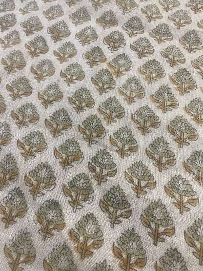 58" inches Hand Block Printed Linen Fabric , Home Decor Best Linen Fabric for decor, pillows ,upholstery, curtain