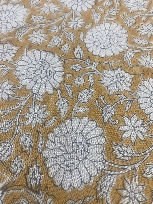 Linen fabric, Fabric by yard, Hand printed fabric, Block Print Fabric, Indian Fabric