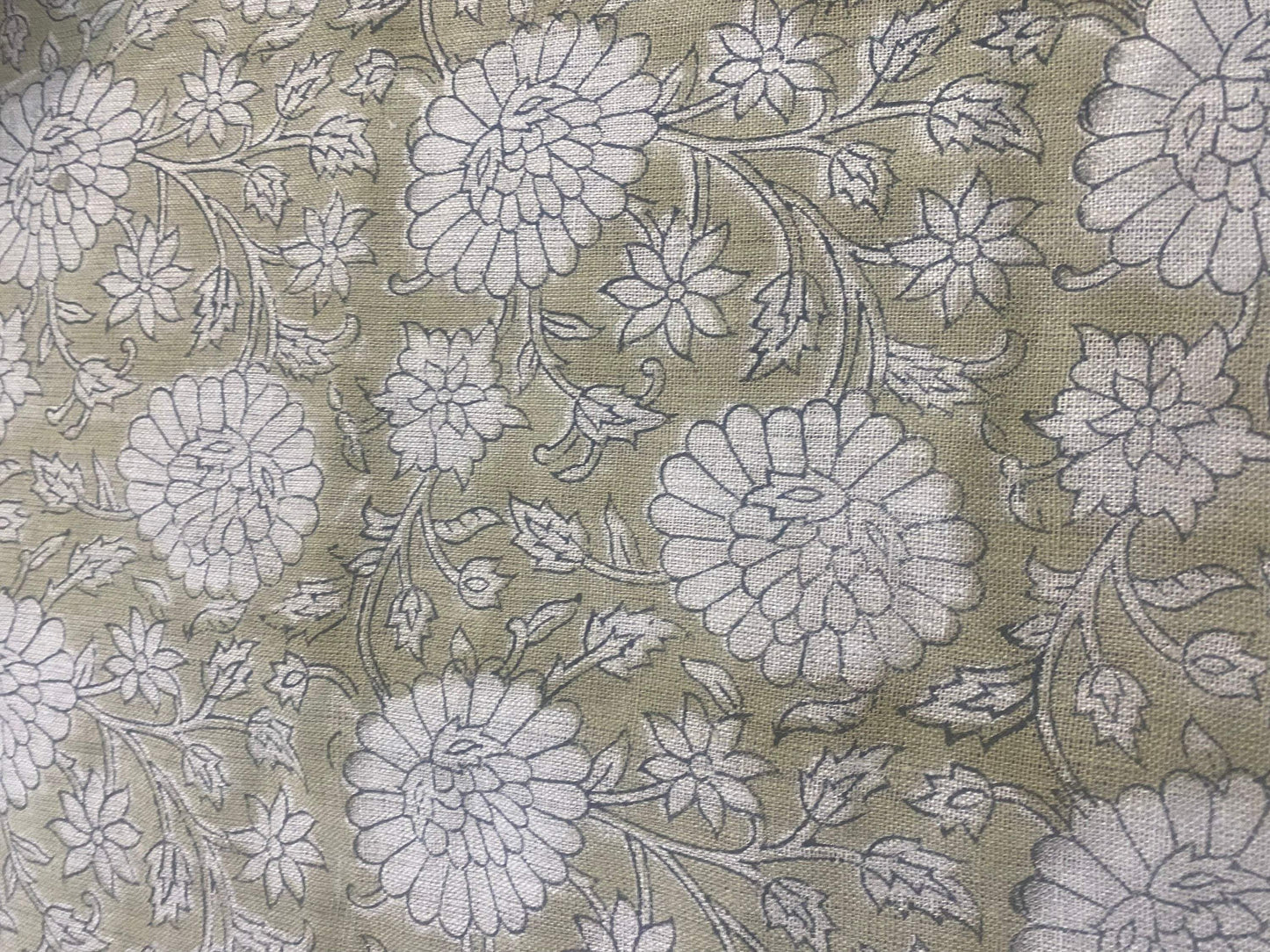 58" inches Hand Block Printed Linen Fabric , Home Decor Best Linen Fabric for decor, pillows ,upholstery, curtain