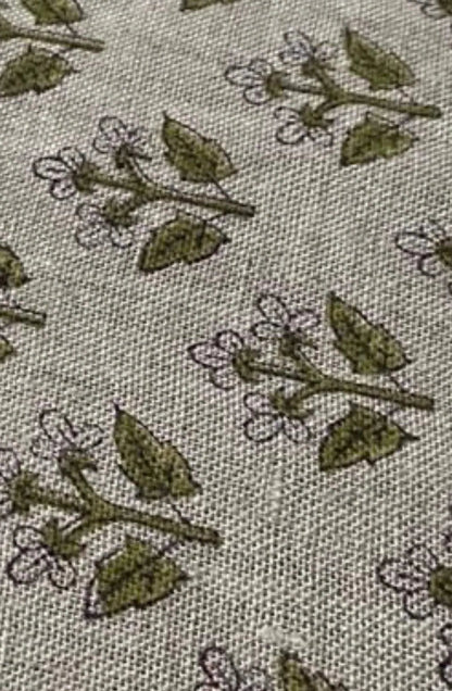 Linen fabric, Fabric by yard, Hand printed fabric, Block Print Fabric, Indian Fabric