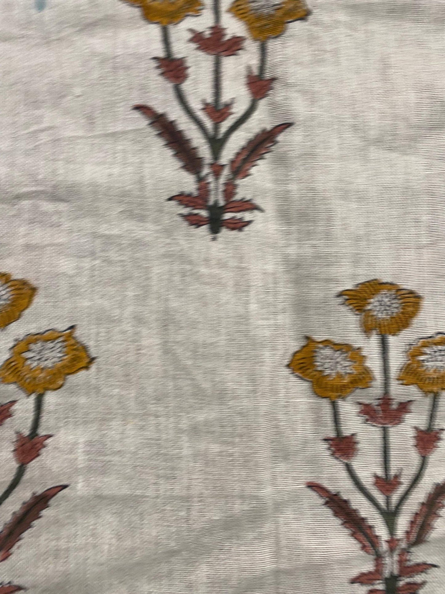 58" inches Hand Block Printed Linen Fabric , Home Decor Best Linen Fabric for decor, pillows ,upholstery, curtain