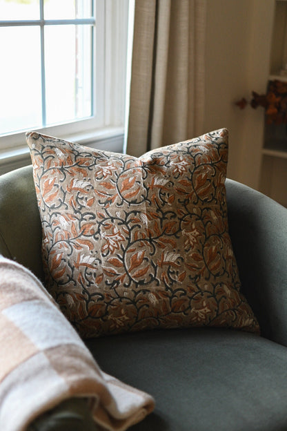 Charles Block Print Pillow Cover