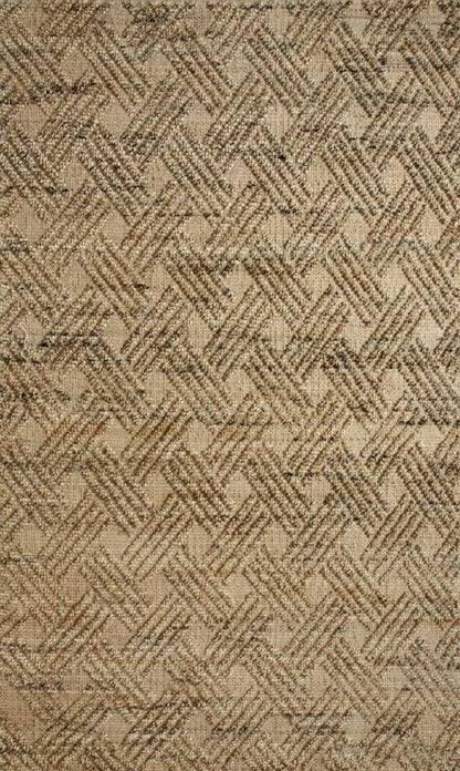 Herringbone Natural Fiber Jute Wool Rug - Maple Village Lane