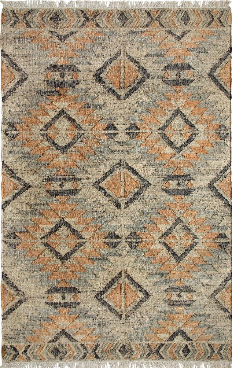 Tribal Geometrical Motif Fiber Hand Braided Cotton & Jute Area Rug - Maple Village Lane